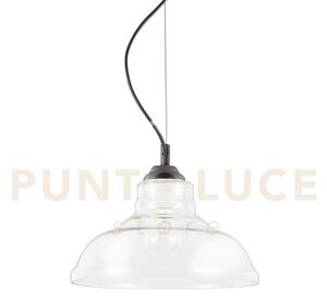 Bistro' lampadario a sospensione 1 luce attacco e27 trasparente d.28cm