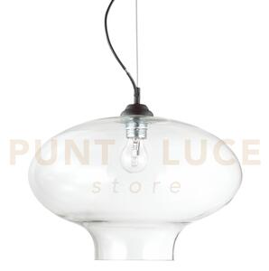 Bistro' lampadario a sospensione 1 luce attacco e27 trasparente d.40cm