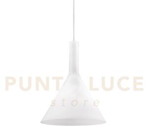 Cocktail sospensione in metallo color bianco 1 luce attacco e14 d.20cm