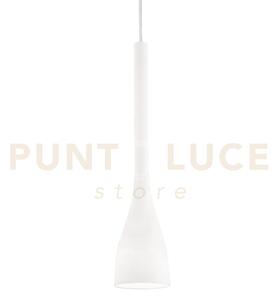 Flut sospensione in vetro soffiato bianco 1 luce attacco e27 14,5cm