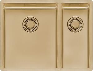 REGINOX R39229 Lavello NEW YORK 34x40+18x40 Comfort Gold II, adatto a basi di almeno 60 cm di larghezza / Bordo a filo / Installazione a incasso / Sottotop
