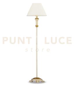 Firenze lampada da terra bianca e foglia oro con paralume 1 luce a
