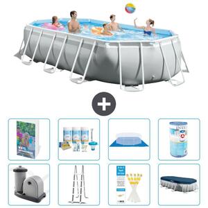 Piscina a forma ovale con struttura Prisma - 503x274x122 cm - 7 pezzi - Modello S556