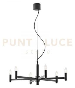 Lampadario karol grigio 6 luci attacco e14 72x120cm in metallo