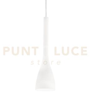 Flut sospensione in vetro soffiato bianco 1 luce attacco e14 10,5cm