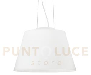 Cylinder lampadario a sospensione in metallo e vetro bianco 1 luce 