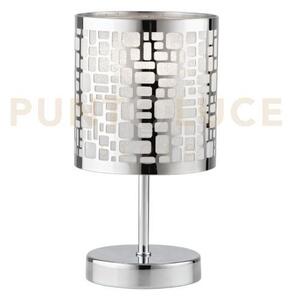 Lume maya cromo 1 luce attacco e14 13x13x19cm in acciaio con decori