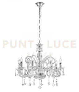 Lampadario cristallo trasparente 8 luci attacco e14 70x135cm