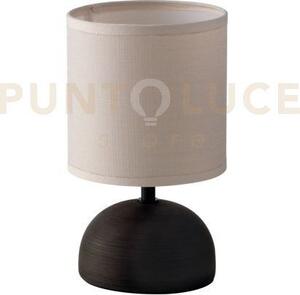 Lumetto furore marrone 1 luce attacco e14 14x24cm in ceramica e par