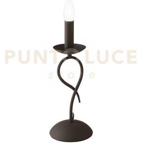 Lume ginevra corten 1 luce attacco e14 14x14x33cm con candelieri in