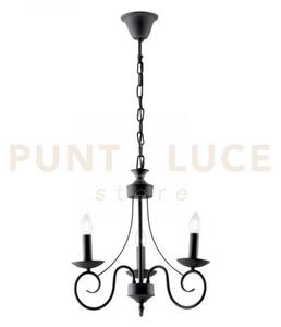 Lampadario beatrice in metallo antracite 3 luci attacco e14 37x120cm