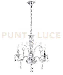 Lampadario cristallo trasparente 3 luci attacco e14 66x135cm