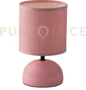 Lumetto furore rosa 1 luce attacco e14 14x24cm in ceramica e paralu