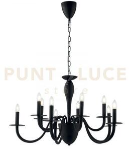 Lampadario armstrong nero 10 luci attacco e14 92x150cm in metallo