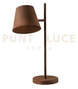 Lampada da tavolo in metallo e ferro colt ruggine 1 luce attacco e2
