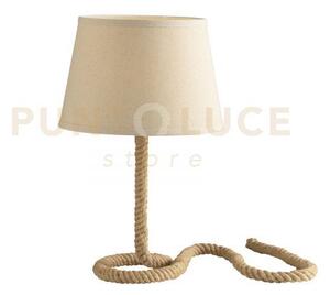 Lampada da tavolo rope canapa 1 luce attacco e27 30cm altezza 48cm
