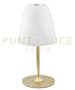 Lume ares bianco 1 luce attacco e27 28x56cm in vetro soffiato