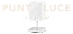 Lume square bianco 1 luce attacco e27 12x12x29cm in vetro bianco opale