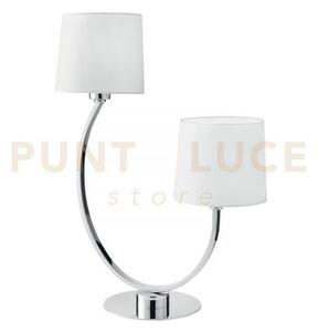Lume astoria cromo e bianco 2 luci attacco e27 42,5x58,5cm
