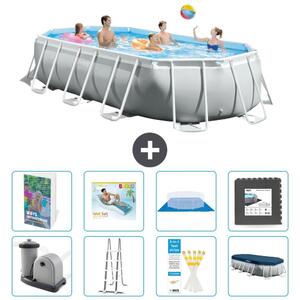 Piscina fuori terra ovale con struttura Prisma - 503x274x122 cm - 7 pezzi - Modello S533