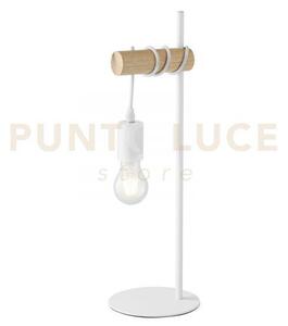 Lume arizona legno naturale e metallo bianco1 luce attacco e27 16x5