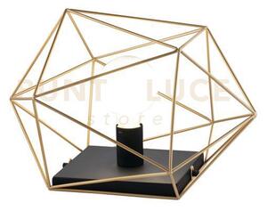 Lampada da tavolo abraxas nero e oro 1 luce attacco e27 40,5x29,5x2