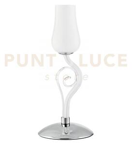 Lume angel bianco e cromo 1 luce attacco e14 18x43cm vetro soffiato