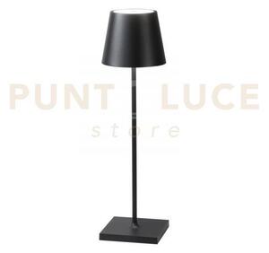 Lampada da tavolo ricaricabile led drink nera 2,2w 190lm 3000k dimm