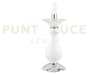 Lume soffio bianco e cromo 1 luce attacco e14 15x36cm in vetro soff