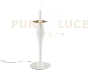 Lume armstrong bianco e oro 1 luce attacco e14 18x45cm in metallo