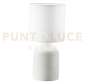Lumetto ravello bianco 1 luce attacco e14 15x32cm in ceramica con p