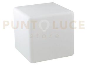 Lume da giardino geco cubo bianco 1 luce attacco e27 ip65 50x50x50cm