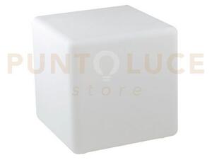 Lume da giardino geco cubo bianco 1 luce attacco e27 ip65 40x40x40cm