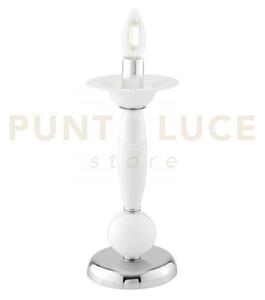 Lume estefan classico bianco 1 luce attacco e14 13x13x31,5cm