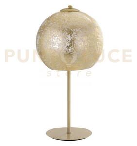Lume vanity oro 1 luce attacco e27 18x35cm in vetro decoro foglia oro