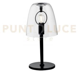 Lumetto ares trasparente 1 luce attacco e14 18x36cm in vetro soffiato