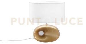 Lumetto eolo oro 1 luce attacco e14 27,8x31,3cm in ceramica e paral