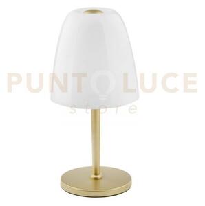 Lumetto ares bianco 1 luce attacco e14 18x36cm in vetro soffiato