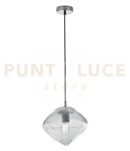 Lampadario a sospensione greenwich prisma cromo e acquamarina 1 luc