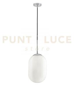 Lampadario a sospensione greenwich ovale bianca 1 luce attacco e27 