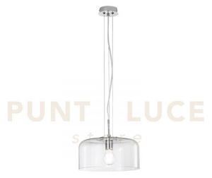 Lampadario a sospensione trasparente 1 luce attacco e27 30x30x150cm