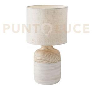 Lumetto woody avorio 1 luce attacco e27 22x41cm in ceramica decorat