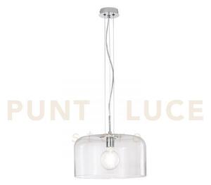 Lampadario a sospensione gibus trasparente 1 luce attacco e27 35x35