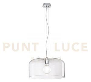 Lampadario a sospensione gibus trasparente 1 luce attacco e27 40x40