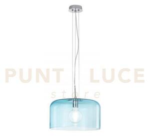 Lampadario a sospensione gibus turchese 1 luce attacco e27 35x35x15