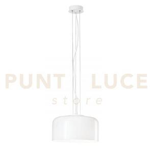 Lampadario a sospensione gibus bianca 1 luce attacco e27 30x30x150c