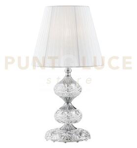 Lumetto incanto cromo 1 luce attacco e14 25x46cm in vetro cristallo