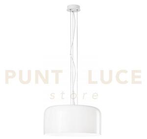 Lampadario a sospensione gibus bianca 1 luce attacco e27 40x40x150c