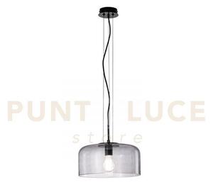Lampadario a sospensione gibus fume' 1 luce attacco e27 30x30x150cm