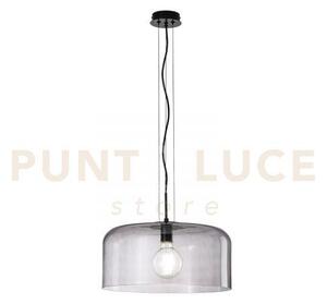 Lampadario a sospensione gibus fume' 1 luce attacco e27 40x40x150cm